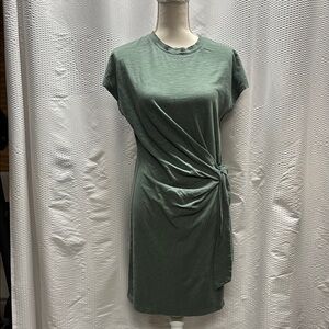 GAP Tie-Knot Mini T-Shirt Dress Laurel‎ Wreath Green Size Small Tall
